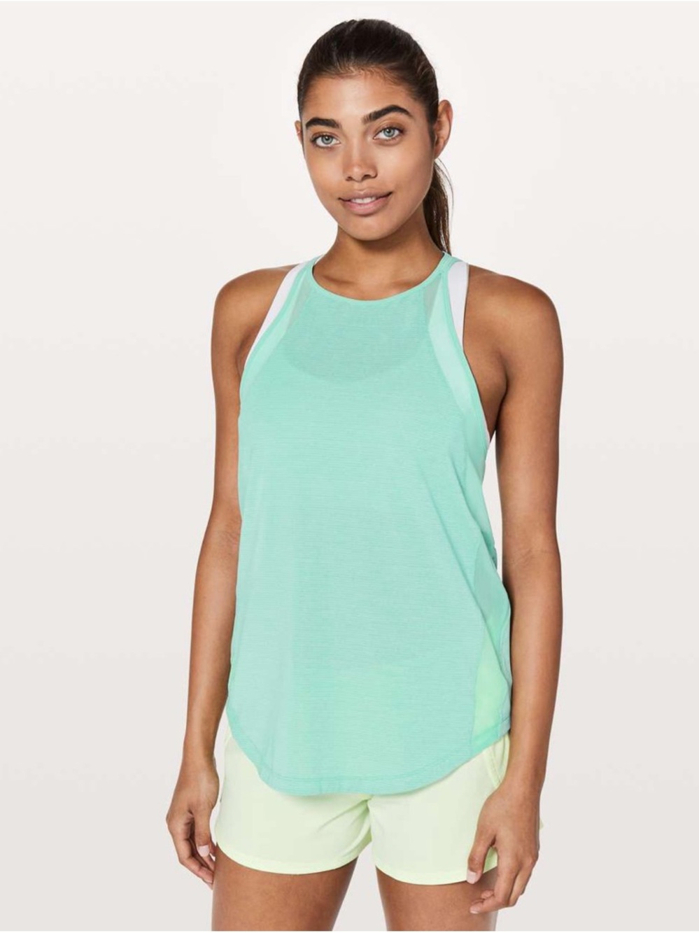 Lululemon Run Off-Route Tank Heathered Washed Marsh / Washed Marsh